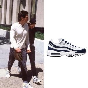 Nike AirMax 95 in White and Navy Women's Sneakers ASO Carolyn Bessette-Kennedy